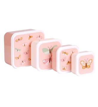 Lot de 4 boîtes à goûter - A Little Lovely Company - Rose