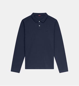 Polo manches longues en coton Carlos - Jott - Marine