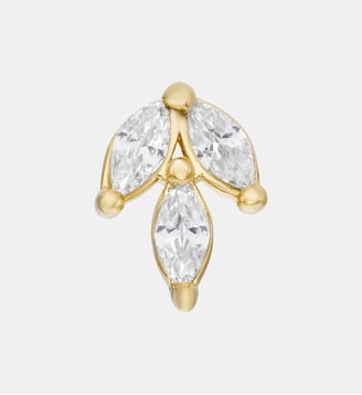 Boucle d'oreille puce Instinct blanche or - Nebuleuse Bijoux - Or