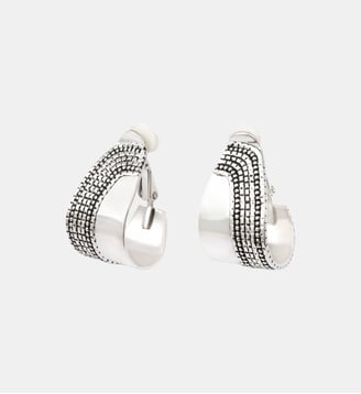 Boucles d'oreilles clips créoles   - Ashanti - Satellite - Argenté