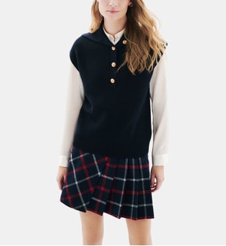 Pull macy - Motif uni - Laine rws - Coupe droite - Caroll - Bleu marine