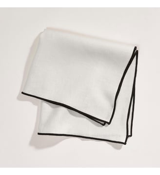 Serviette de table CARLINA  Lin lavé légèrement froissé - Madura - Calcaire et bourdon noir