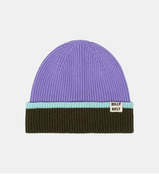 Bonnet en laine - Billybelt - Lilas et kaki