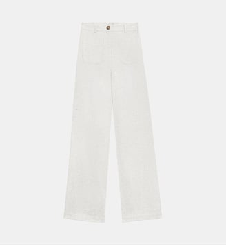 Pantalon flare uni ATLANTY - La Petite Etoile - Écru