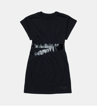 Robe t-shirt avec ceinture à la taille - MM6 Maison Margiela - Noir