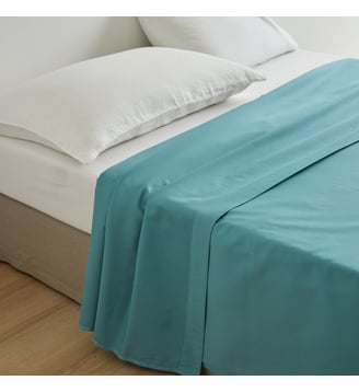 Drap Plat AURORE  Satin de coton 120 fils/cm² - Madura - Vert