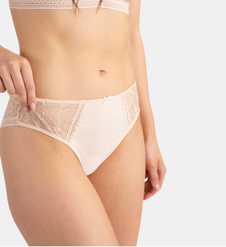 Tanga JEANNE - Passionata - Beige et rose
