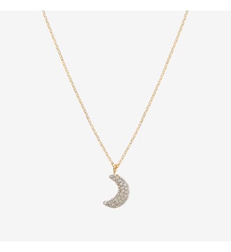 Collier doré jet moon - KUCHI - Caroline Najman - Cristal beige