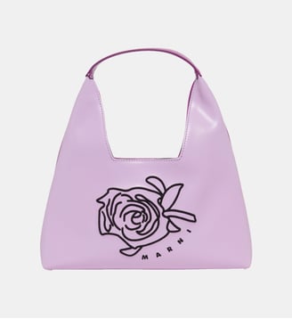 Sac à bandoulière Diamond avec motif floral - Marni - Violette