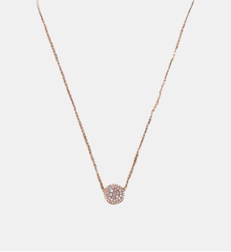 Collier pendentif disque - Fossil - Doré rosé