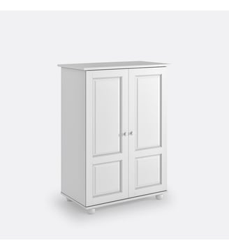 Armoire pin massif, H120 cm, penderie, Redmond - So'Home - Blanc