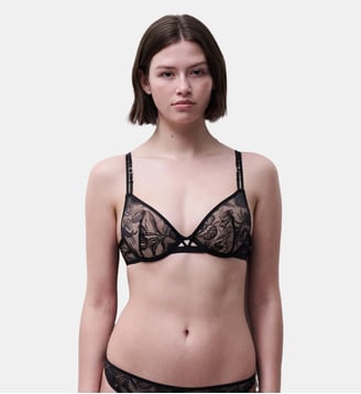 Soutien-gorge coques plongeant avec dentelle de Leavers Chantelle X