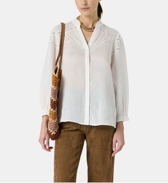 Chemise fine à broderies - CRISTEL - Gerard Darel - Écru