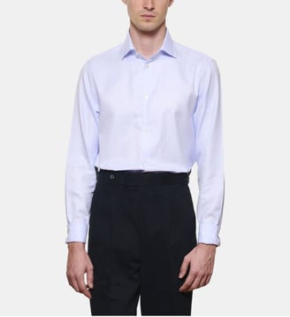Chemise ciel en large twill coupe droite - Atelier Privé - Bleu ciel