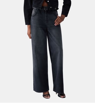 Jean évasé avec ceinture - Liu Jo - Denim noir