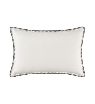 Housse de coussin NINO  Lin lavé à finition point de feston - Madura - Blanc