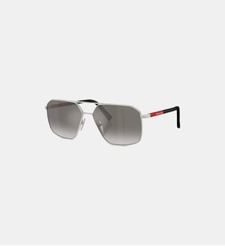 Lunettes de soleil Irrégulier PS A50S - Prada Linea Rossa - Argent