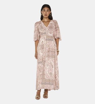 Robe Fluide Imprimée À Manches Longues Perla - Maison 123 - Bois de rose