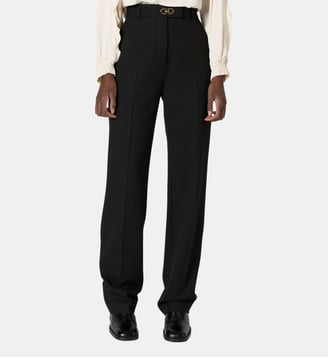 pantalon droit à monogramme doré - caroline - Gerard Darel - Noir