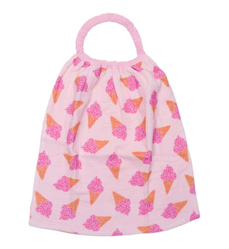 Serviette élastiquée en double gaze - BB & Co - Rose
