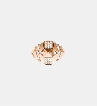 Bague Rockaway Mini Pyramide diamants et or rose - Statement - Or rose