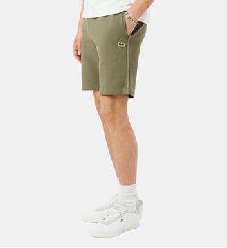 Short regular fit molleton bandes siglées - Lacoste - Vert kaki