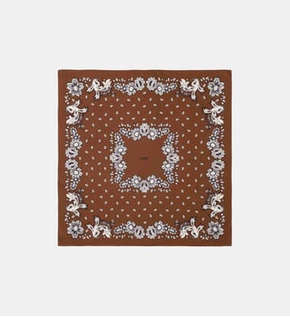 Carré en soie à imprimé bandana - Maje - Imprime bandana marron