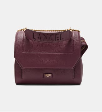 Sac à main à rabat Ninon en cuir - Lancel - Cassis et doré