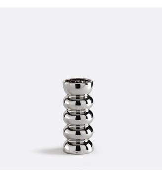 Vase en céramique effet chromé H19 cm - La Redoute Interieurs - Chrome