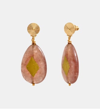 Boucles d'oreilles tiges percées   - Babylone - Satellite - Rose