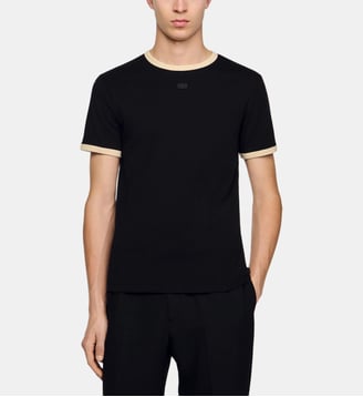 T-shirt bicolore à patch - Sandro - Noir