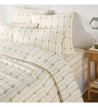 Housse de couette en gaze de coton, imprimé fleurs - La Redoute Interieurs - Multicolore