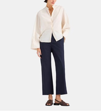 Pantalon vejo en popeline - Momonì - Bleu marine