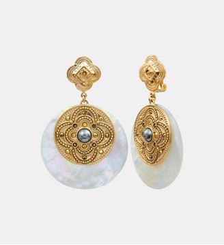 Boucles d'oreilles rondes clips   - Positano - Satellite - Blanc