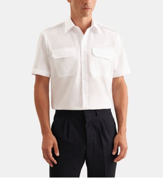 Chemise de pilote 1/2 Regular Col Kent - Seidensticker - Blanc