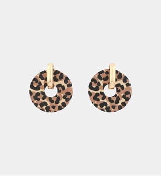 Boucles d'oreilles rondes Balagane imprimé léopard - Balaboosté - Marron