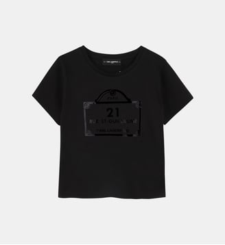T-shirt avec imprimés - Karl Lagerfeld Kids - Black