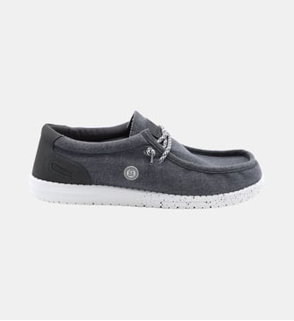 Chaussures bateau en toile - Serge Blanco - Gris foncé