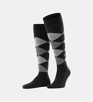 Mi-Bas Edinburgh Laine Vierge Opaque - Burlington - Noir basic