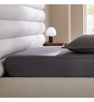 Drap-housse satin de coton 200 fils, bonnet 30 cm - AM.PM - Gris sencha