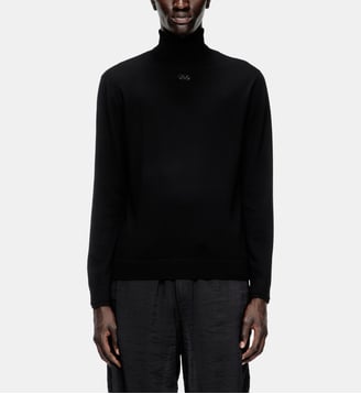 Pull à col roulé en laine avec logo ajouré - Diesel - Noir