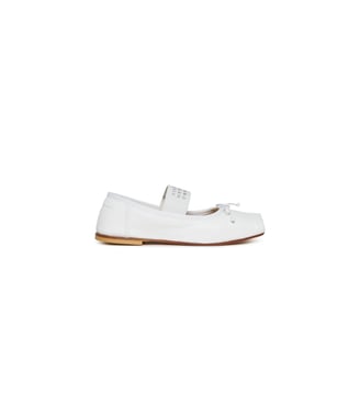 Ballerines classiques en cuir avec Numeric logo MM6 Maison Margiela