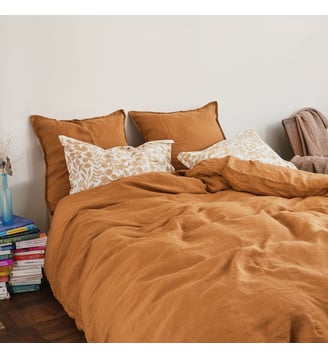 Housse de couette en lin lavé, NATURELLEMENT LIN - Blanc Cerise - Ambre