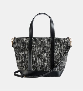 Cabas S Bandoulière Tweed - Vanessa Bruno - Noir et blanc