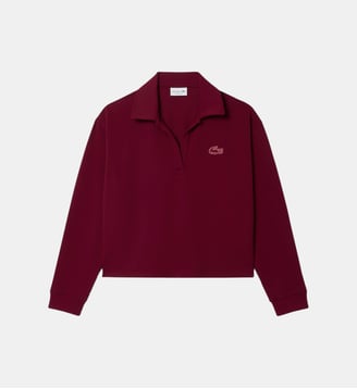 Sweat-shirt col polo en molleton - Lacoste - Bordeaux