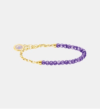 Membre Bracelet Charm à maillons et imitation améthyste - Thomas Sabo - Or