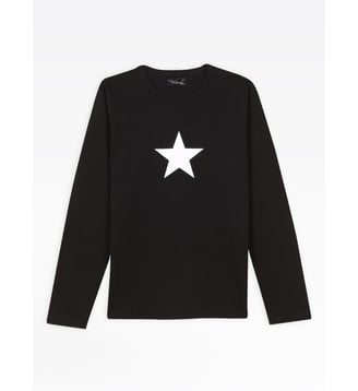 t-shirt en coton étoile - Agnès b. - Noir