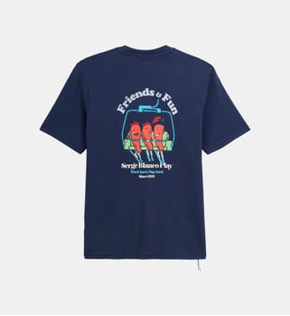 T-shirt manches courtes Théo imprimé Friends & Fun - Serge Blanco - Bleu