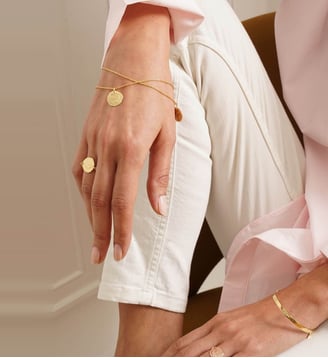 Bracelet Lutèce motif Couronne plaqué or - Ines de la Fressange Paris - Doré
