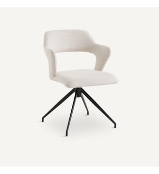 Fauteuil de table pivotant, toile nattée - AM.PM - Ficelle